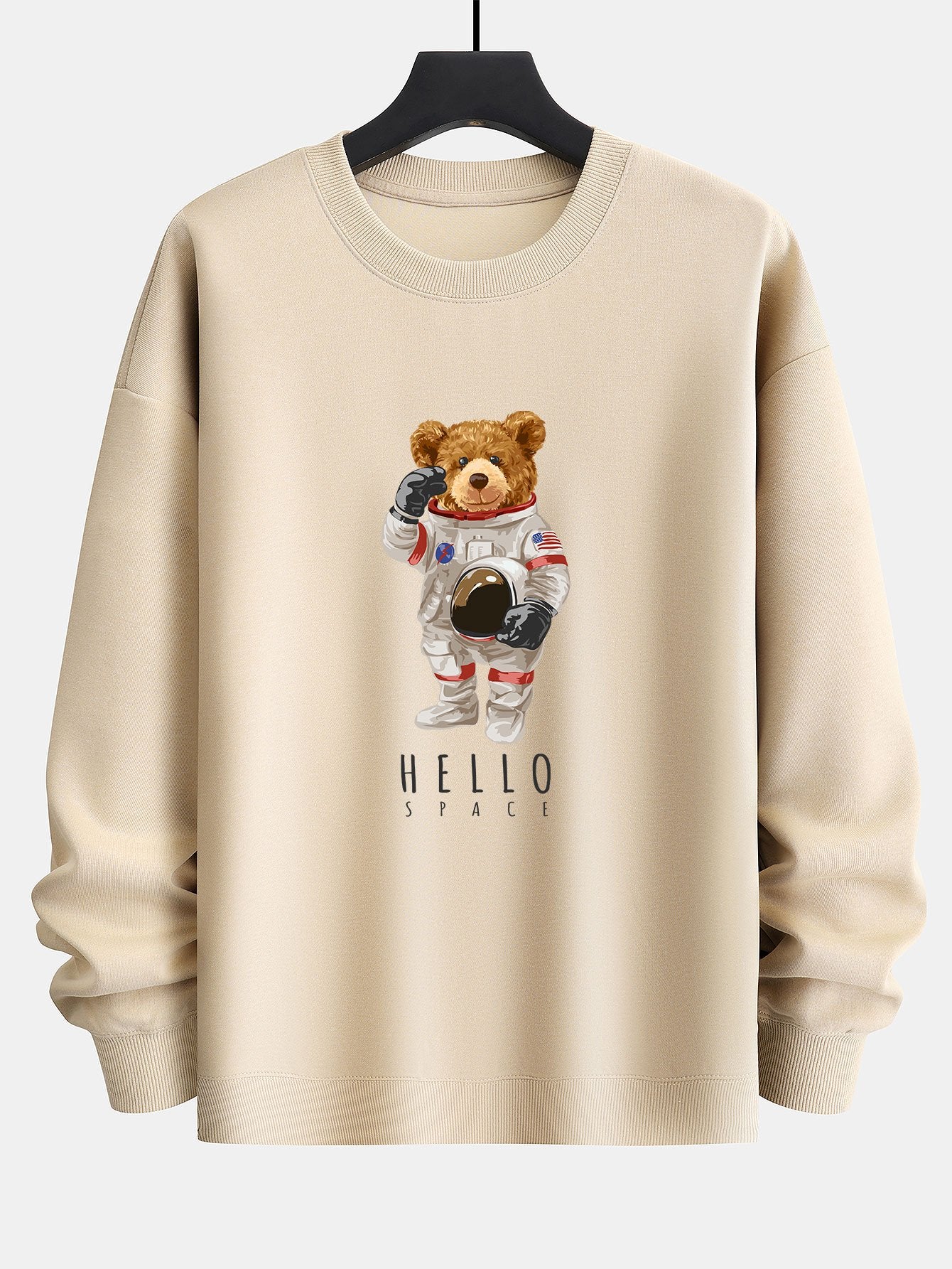 Astronaut Bear Print Relax Fit Sweatshirt